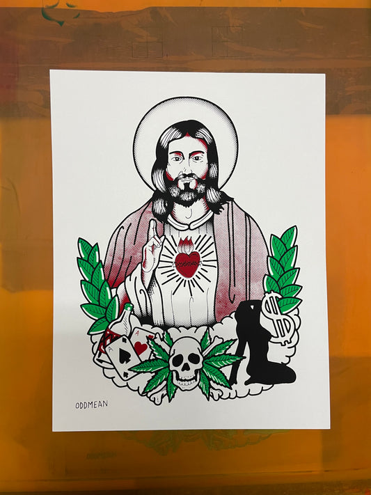 Bless Mans Vices (screen print)