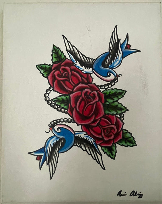 Sparrow rose (canvas)